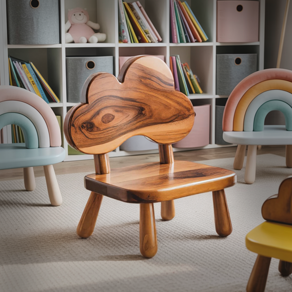 Whimsical Cloud Shaped Kids Chair For Montessori Nursery Or Playroom Kitchnce
