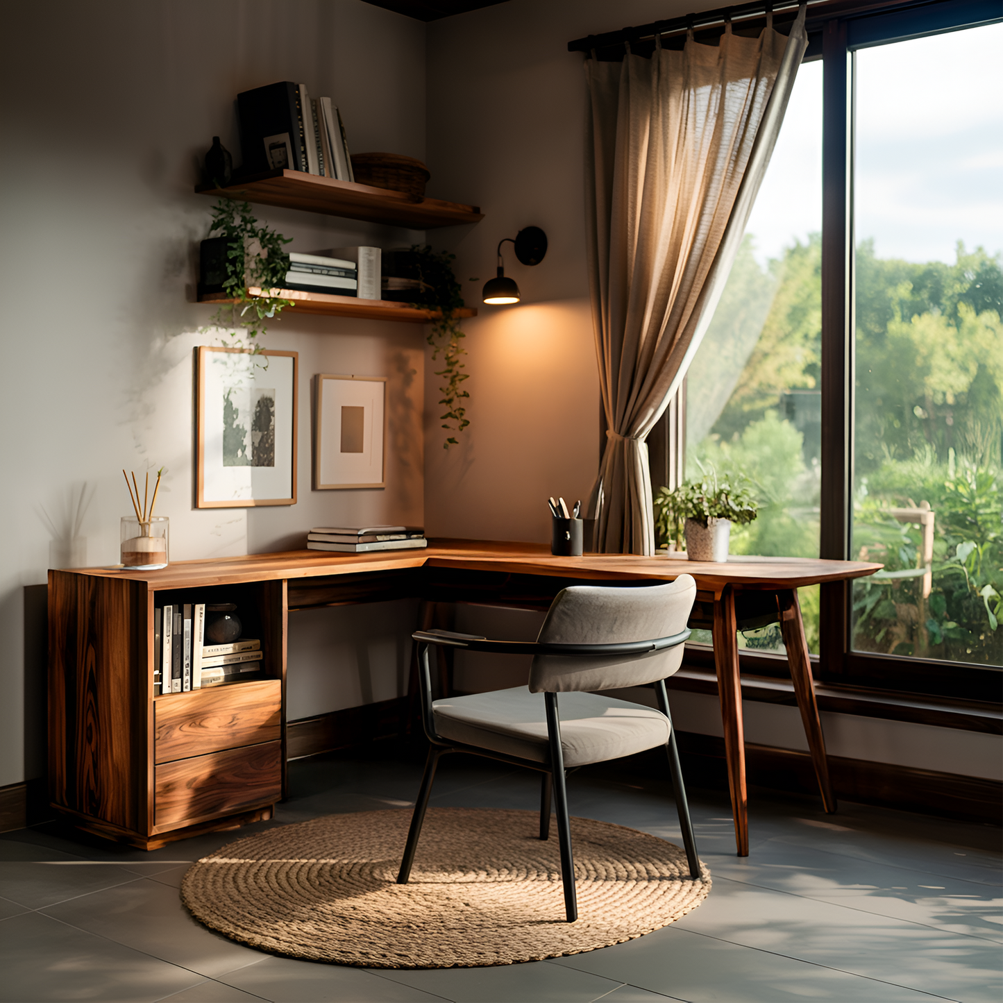 L Shaped Study Desk For Home Office Kitchnce
