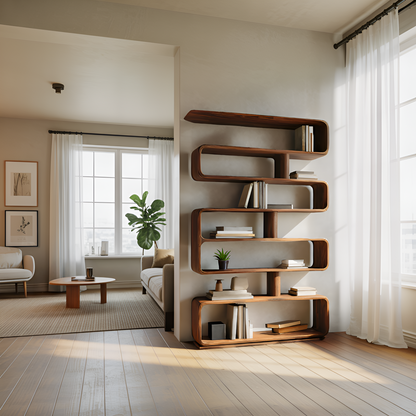 Modern Bookcase Freestanding Shelving Unit For Home Organization Kitchnce