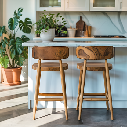 Mid Century Bar Stools With Backrest For Kitchen Or Dining Room Kitchnce