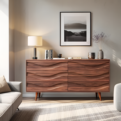 Modern Carved Wave Front Sideboard For Entryway Living Room Kitchnce