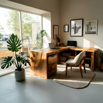 Contemporary L Shaped Workstation Desk For Study Room Kitchnce
