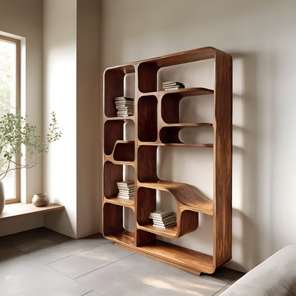 Modern Sculptural Bookshelf For Living Decor Or Bedroom Kitchnce