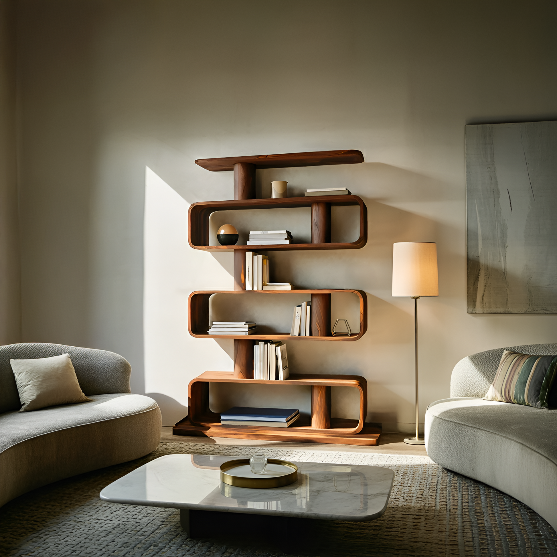 Minimalist Bookshelf With Shelves For Stylish Living Room Kitchnce