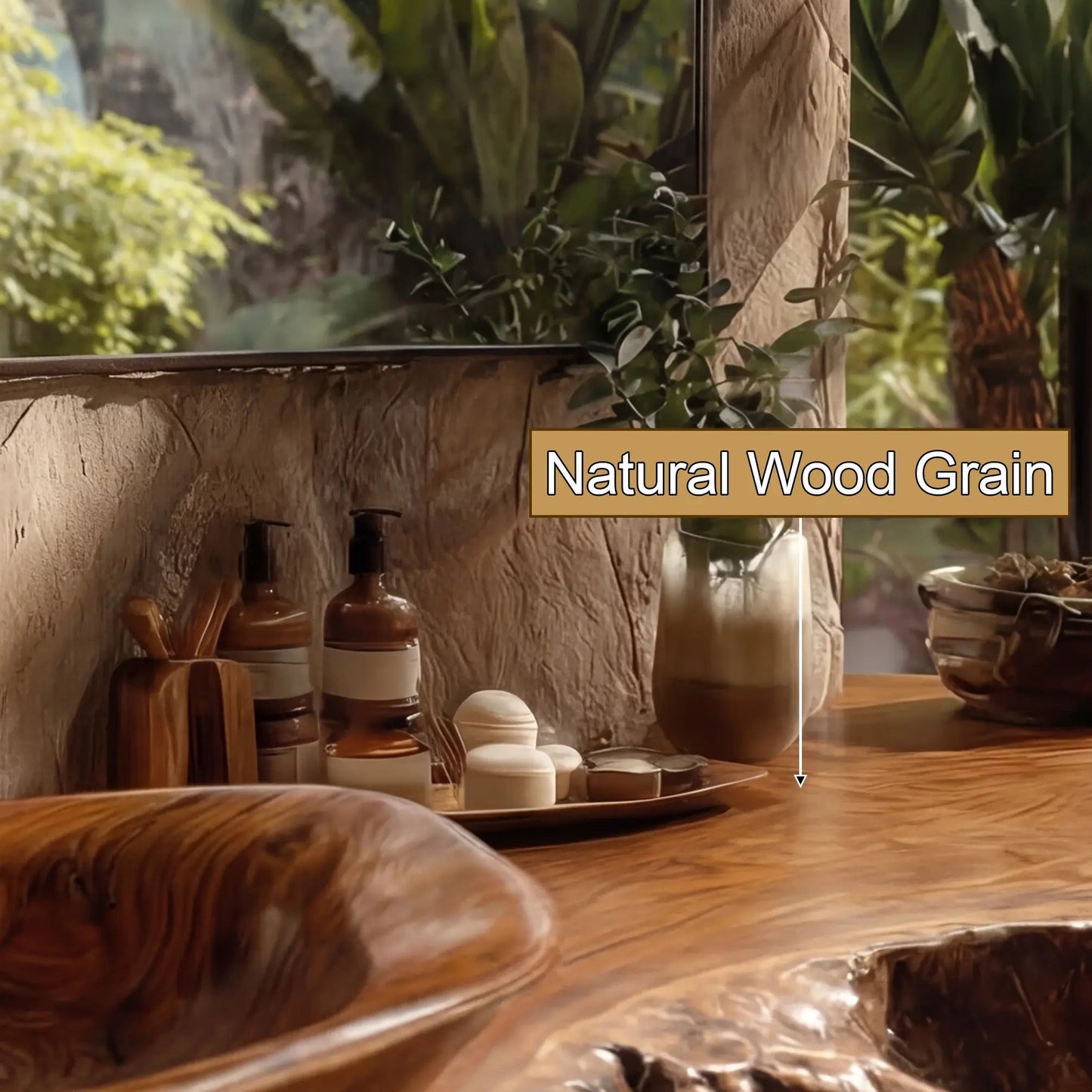 Ravello Live Edge Solid Wood Floating Bathroom Vanity SPA752301 Kitchnce