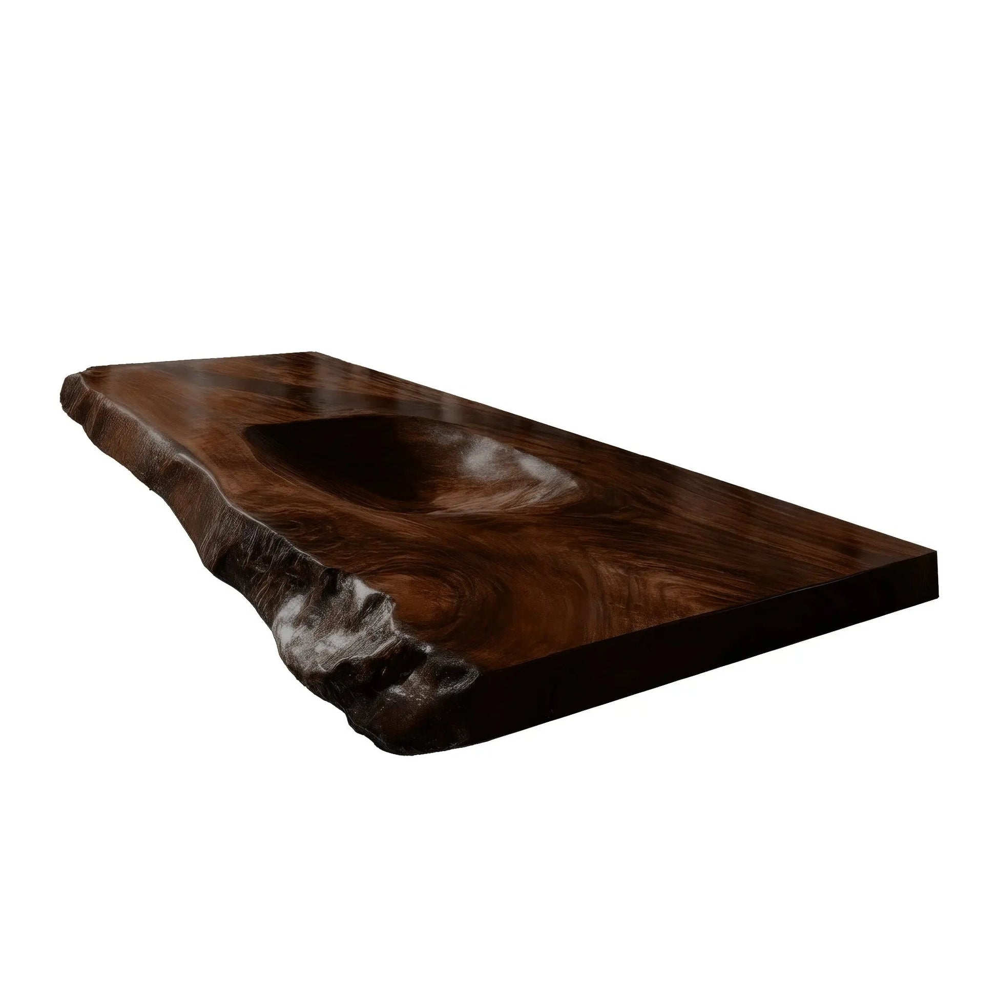 Ravello Live Edge Solid Wood Floating Bathroom Vanity with Integrated Sink Kitchnce