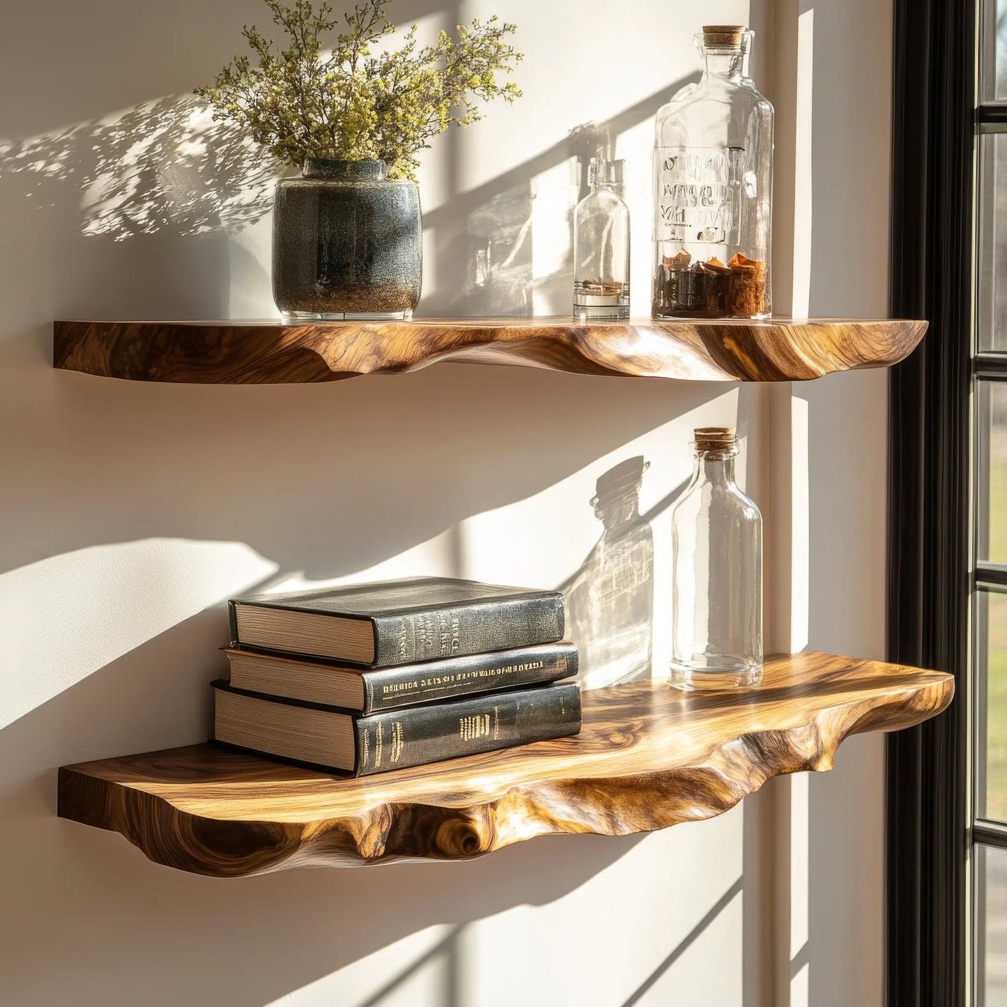 Ravello Live Edge Solid Wood Floating Shelf SPA589354 Kitchnce