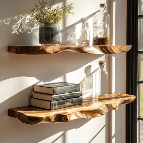 Ravello Live Edge Solid Wood Floating Shelf SPA589354 Kitchnce