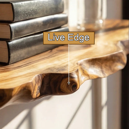Ravello Live Edge Solid Wood Floating Shelf SPA589354 Kitchnce