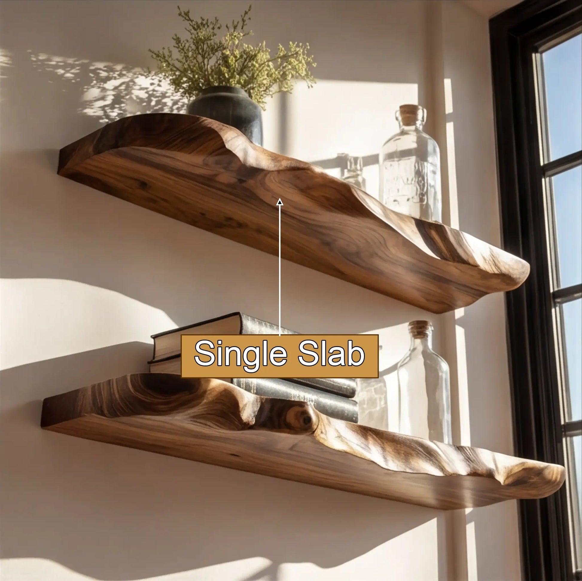 Ravello Live Edge Solid Wood Floating Shelf SPA589354 Kitchnce