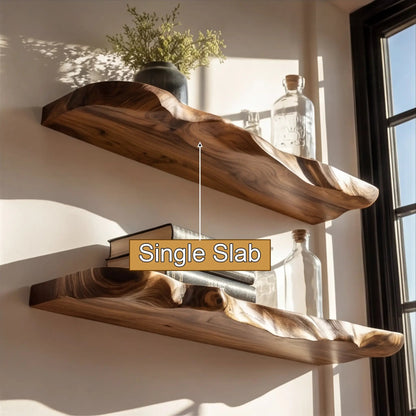 Ravello Live Edge Solid Wood Floating Shelf SPA589354 Kitchnce