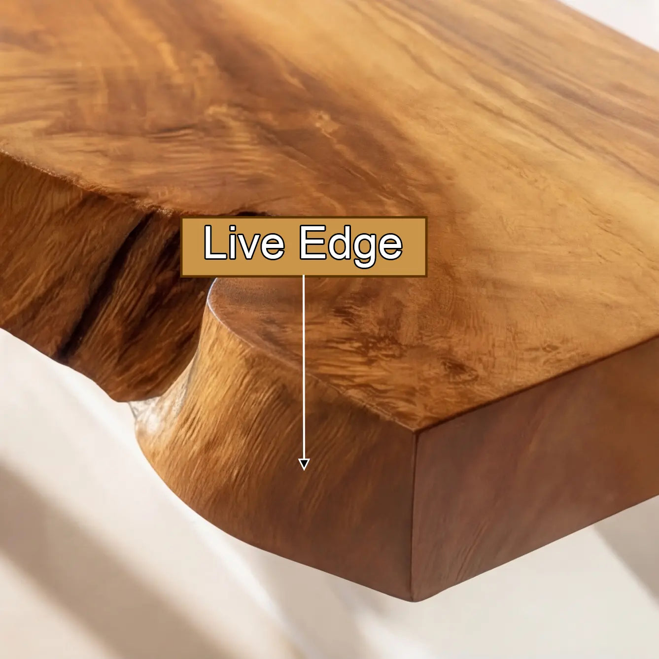Raventra Live Edge Solid Wood Floating Shelf SPA293488 Kitchnce