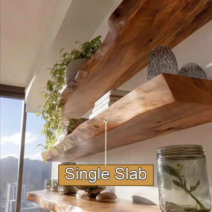Raventra Live Edge Solid Wood Floating Shelf SPA293488 Kitchnce