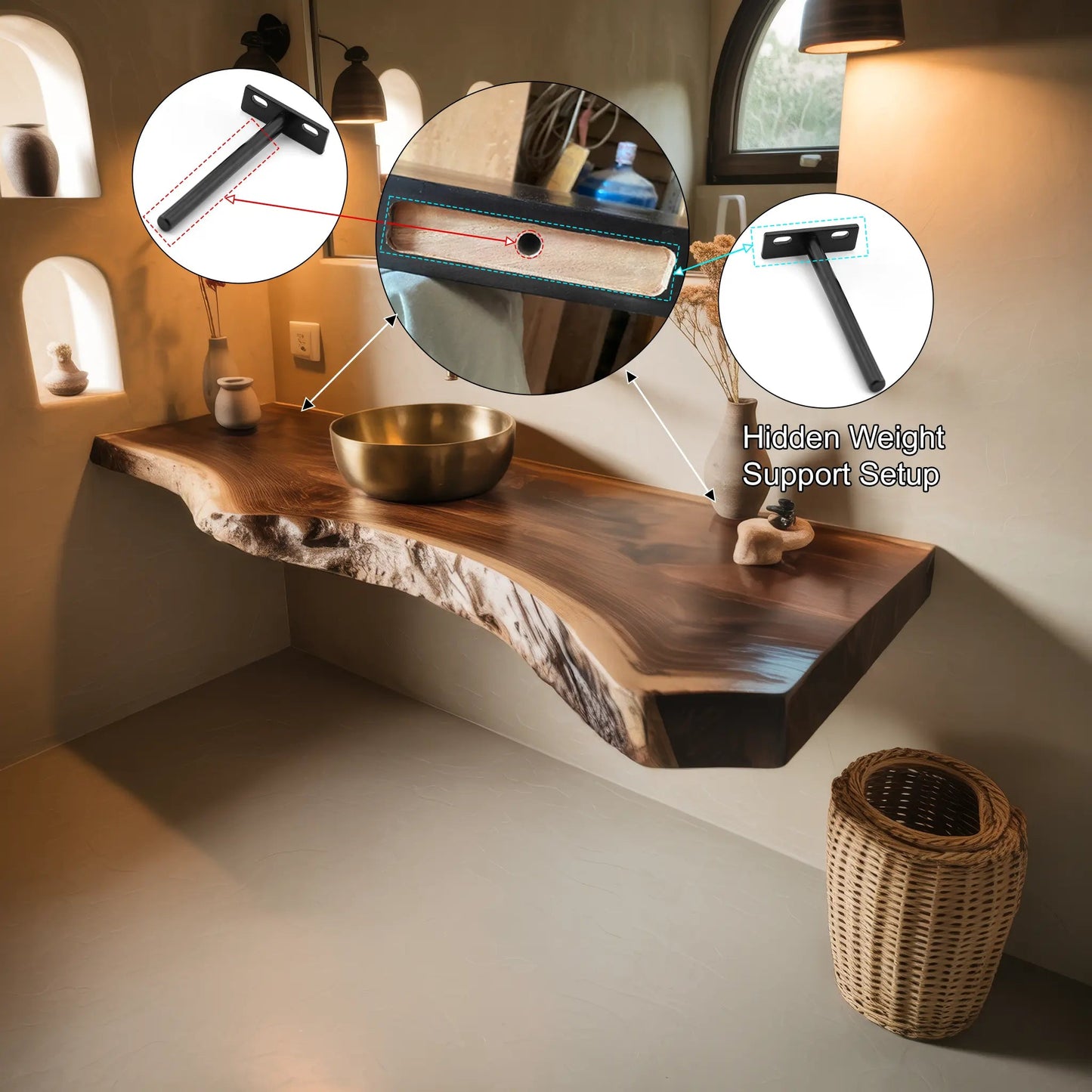 Riverbend Solid Wood Floating Bathroom Vanity Kitchnce