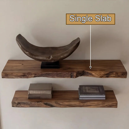 Rovano Live Edge Solid Wood Floating Shelf SPA935932 Kitchnce