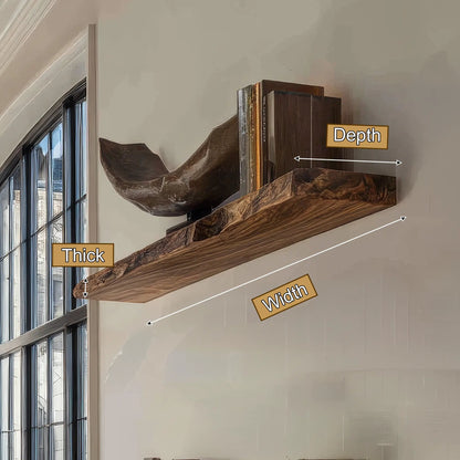 Rovano Live Edge Solid Wood Floating Shelf SPA935932 Kitchnce