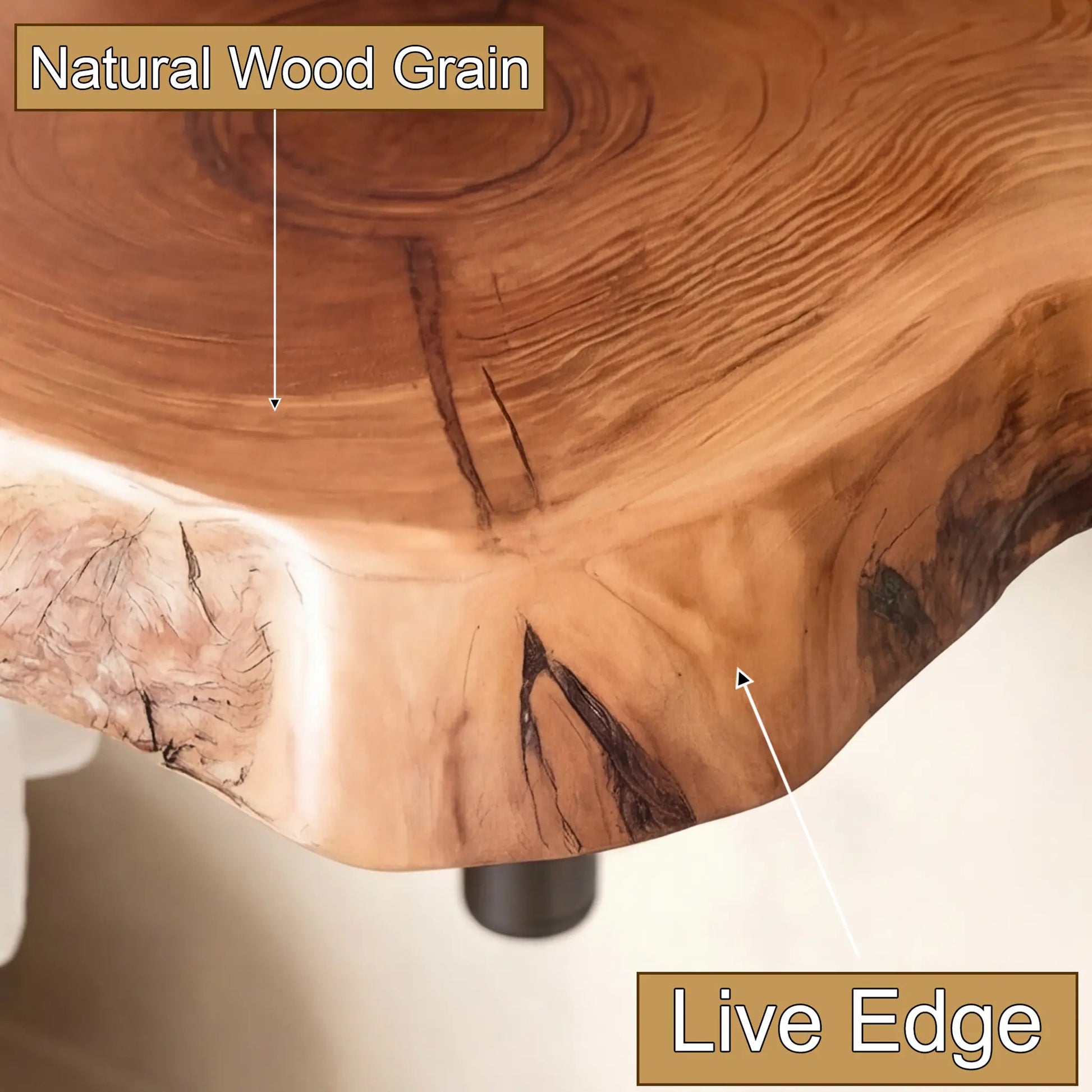 Rustic Live Edge Solid Wood Floating Bathroom Vanity Kitchnce