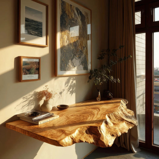 Ryvenor Live Edge Solid Wood Floating Shelf SPA947887 Kitchnce