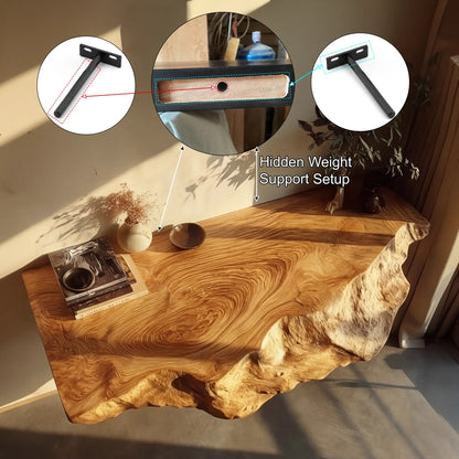Ryvenor Live Edge Solid Wood Floating Shelf SPA947887 Kitchnce