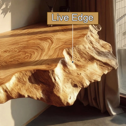 Ryvenor Live Edge Solid Wood Floating Shelf SPA947887 Kitchnce