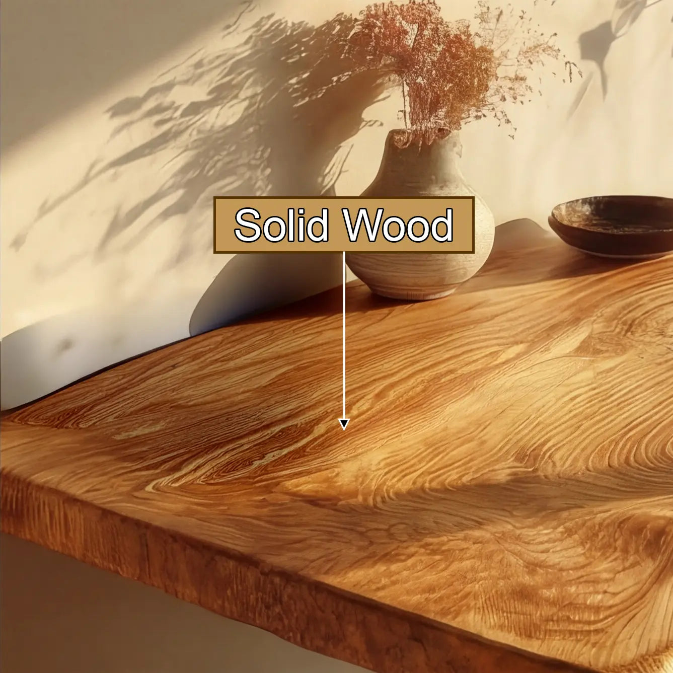 Ryvenor Live Edge Solid Wood Floating Shelf SPA947887 Kitchnce