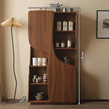 Modern Sculptural Cabinet With Curved Doors For Kitchen And Living Room Kitchnce