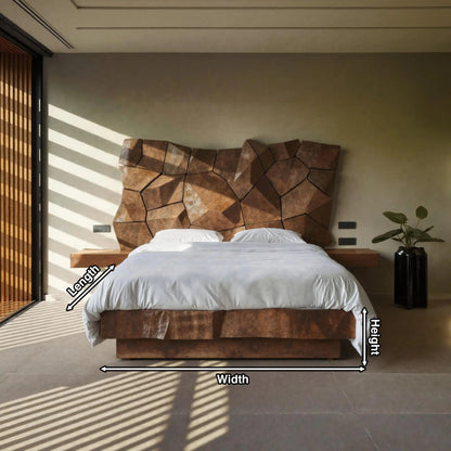 Sculptural Geometric Bed Frame For Modern Bedroom Kitchnce