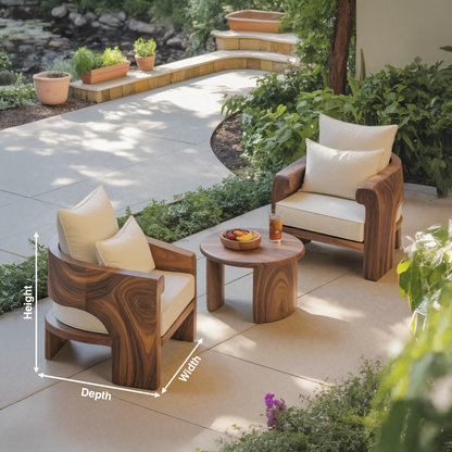 Curved Outdoor Wood Lounge Chair For Patio Or Balcony Kitchnce