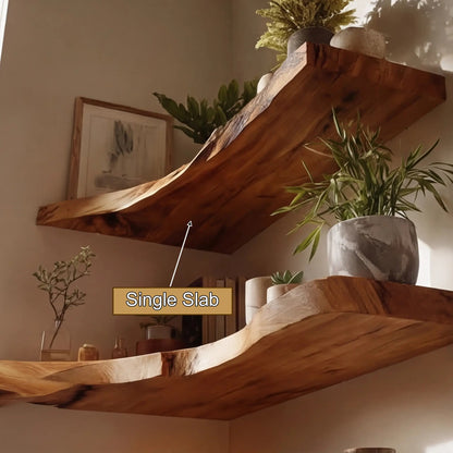 Selvara Live Edge Solid Wood Floating Shelf SPA302302 Kitchnce