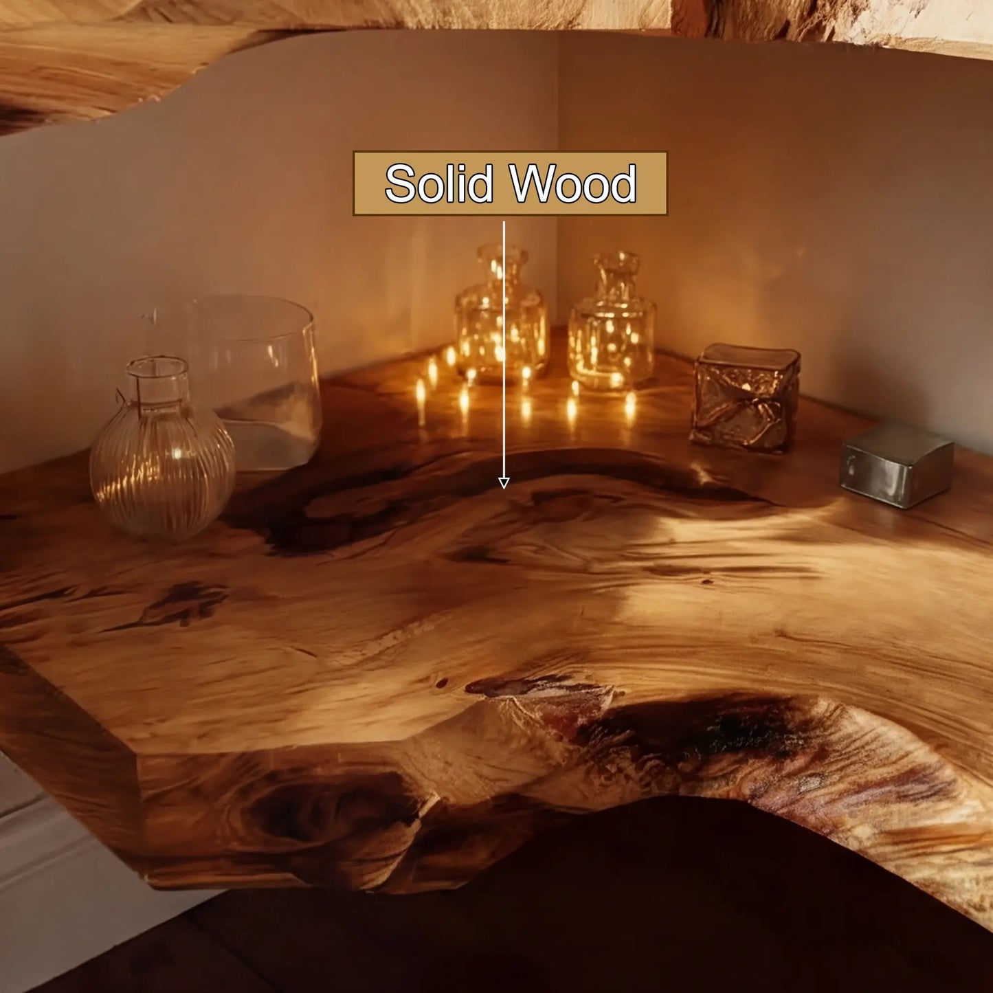 Selvara Live Edge Solid Wood Floating Shelf SPA302302 Kitchnce