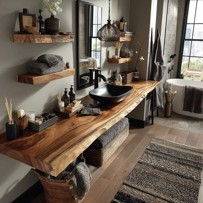 Selvara Solid Wood Floating Bathroom Vanity SPA254853 Kitchnce