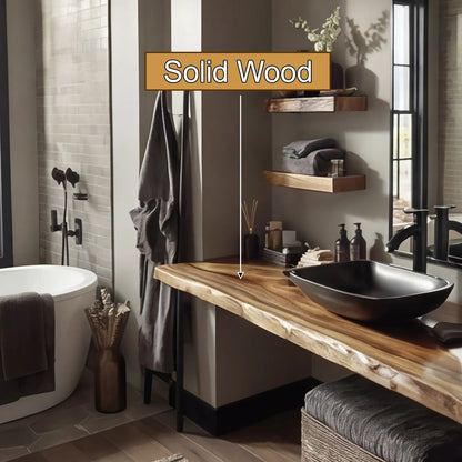 Selvara Solid Wood Floating Bathroom Vanity SPA254853 Kitchnce