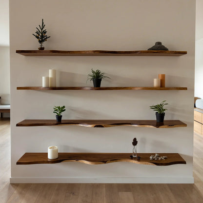 Seralon Live Edge Solid Wood Floating Shelf SPA843945 Kitchnce
