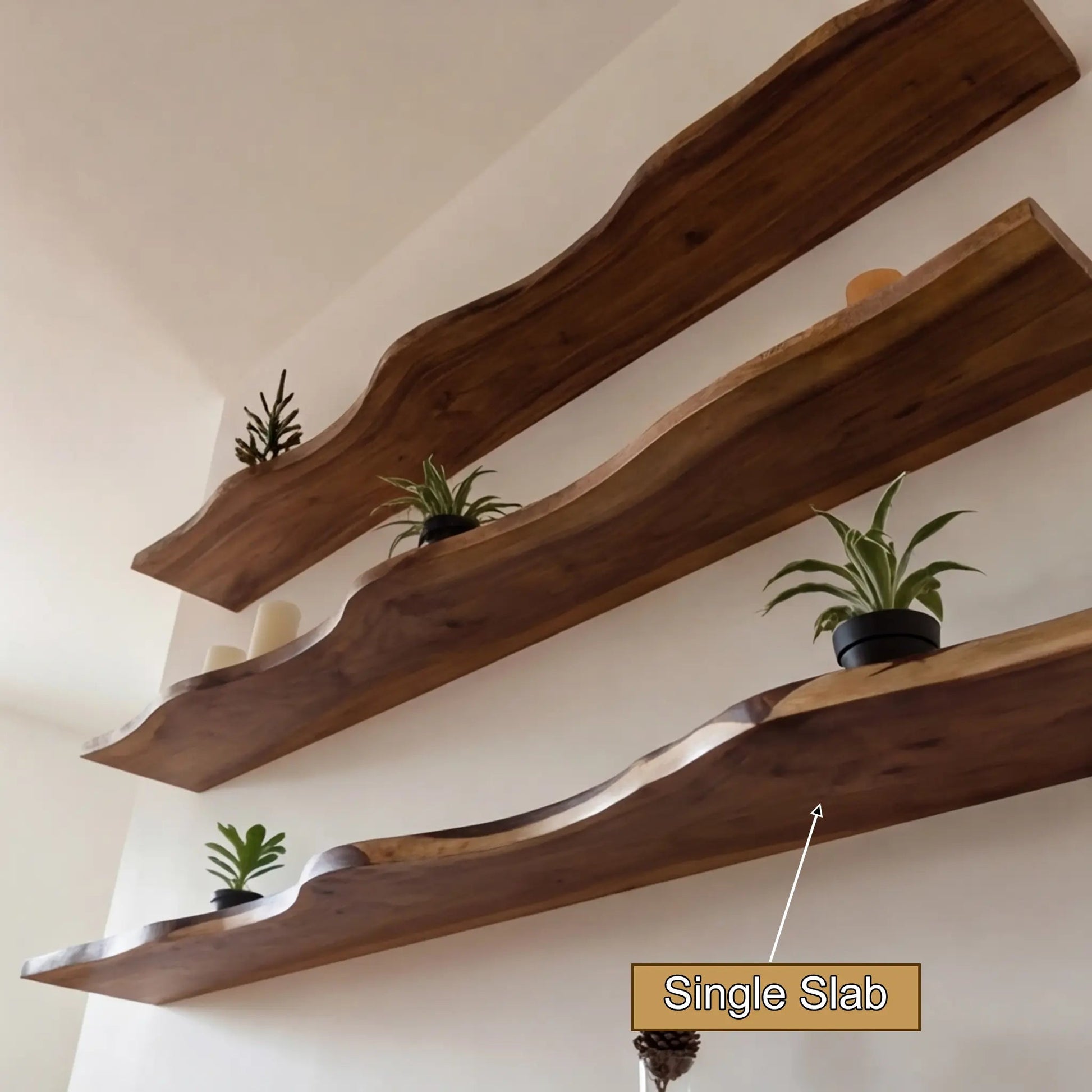 Seralon Live Edge Solid Wood Floating Shelf SPA843945 Kitchnce