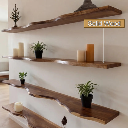 Seralon Live Edge Solid Wood Floating Shelf SPA843945 Kitchnce