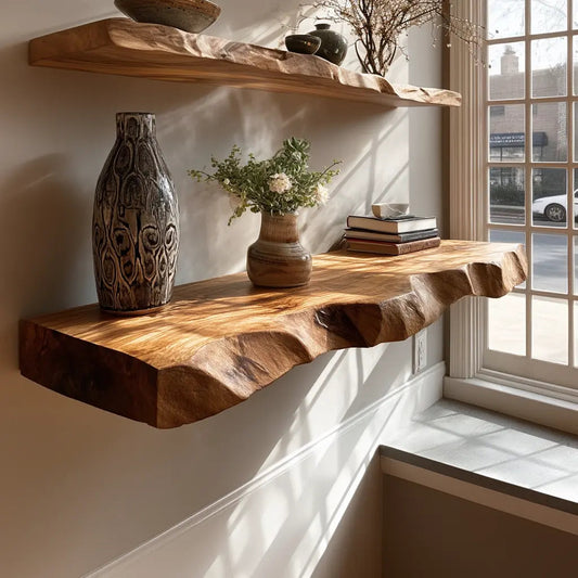 Seravin Live Edge Solid Wood Floating Shelf SPA358348 Kitchnce
