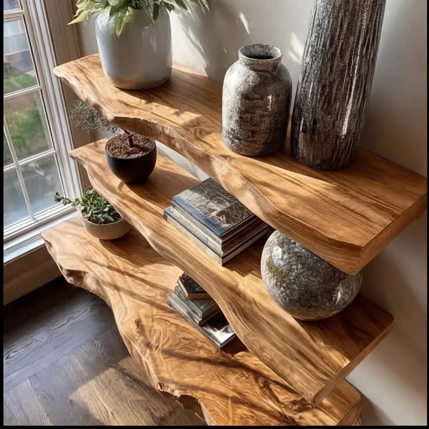 Seravin Live Edge Solid Wood Floating Shelf SPA358348 Kitchnce