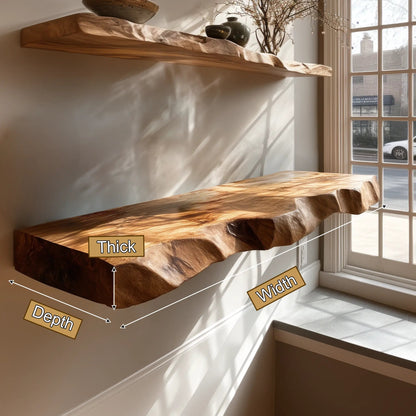 Seravin Live Edge Solid Wood Floating Shelf SPA358348 Kitchnce