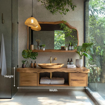 Natural Wood Floating Vanity For Bathroom Upgrade Kitchnce
