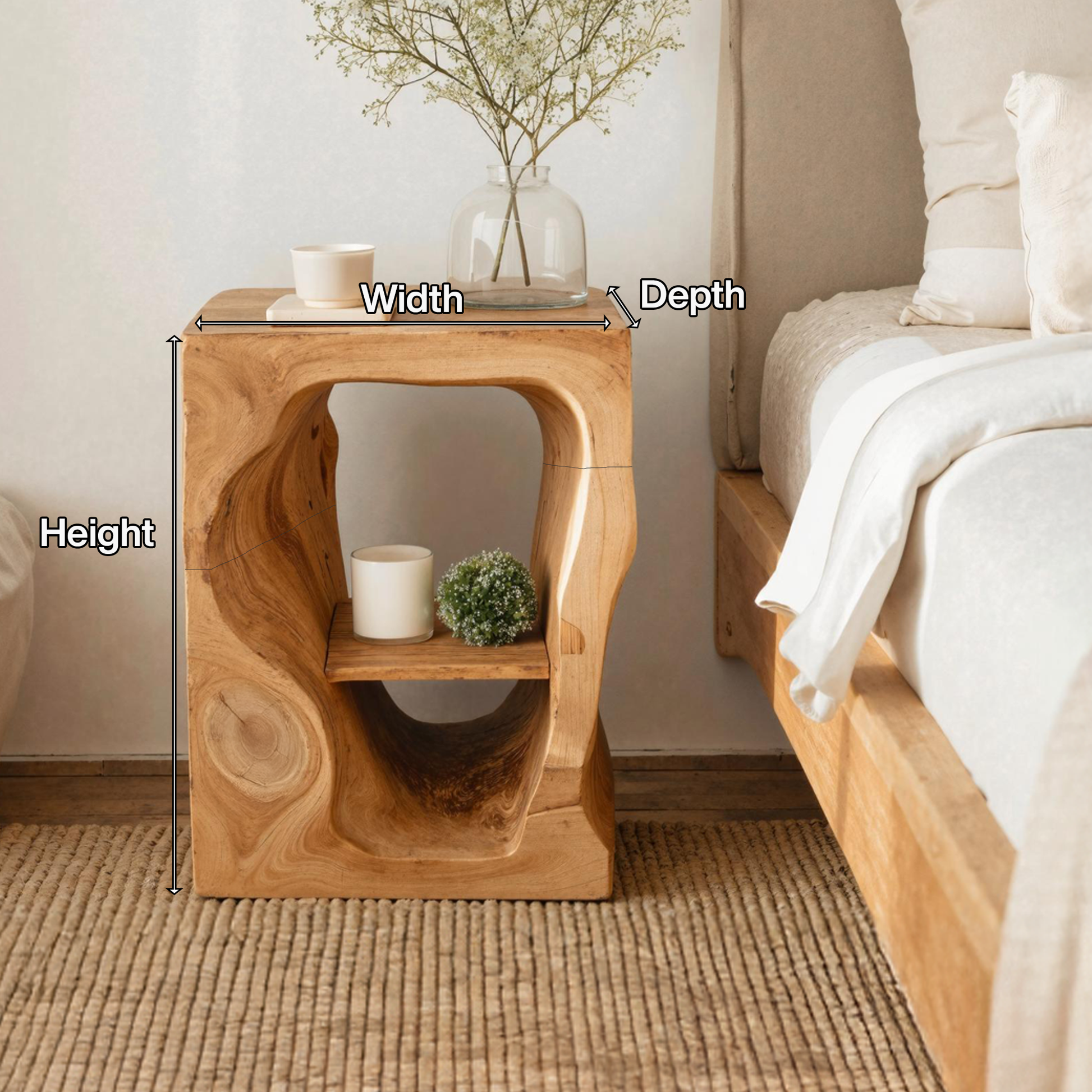 Mid Century Wooden Nightstand For Chic Bedroom Set Kitchnce