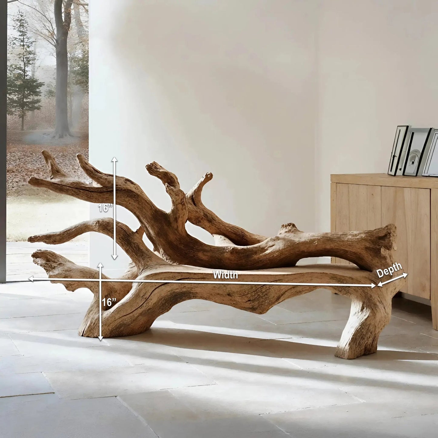 Handcrafted Branch Bench For Versatile Living Room Seating Kitchnce