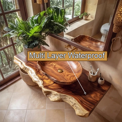 Solara Live Edge Solid Wood Floating Bathroom Vanity Kitchnce