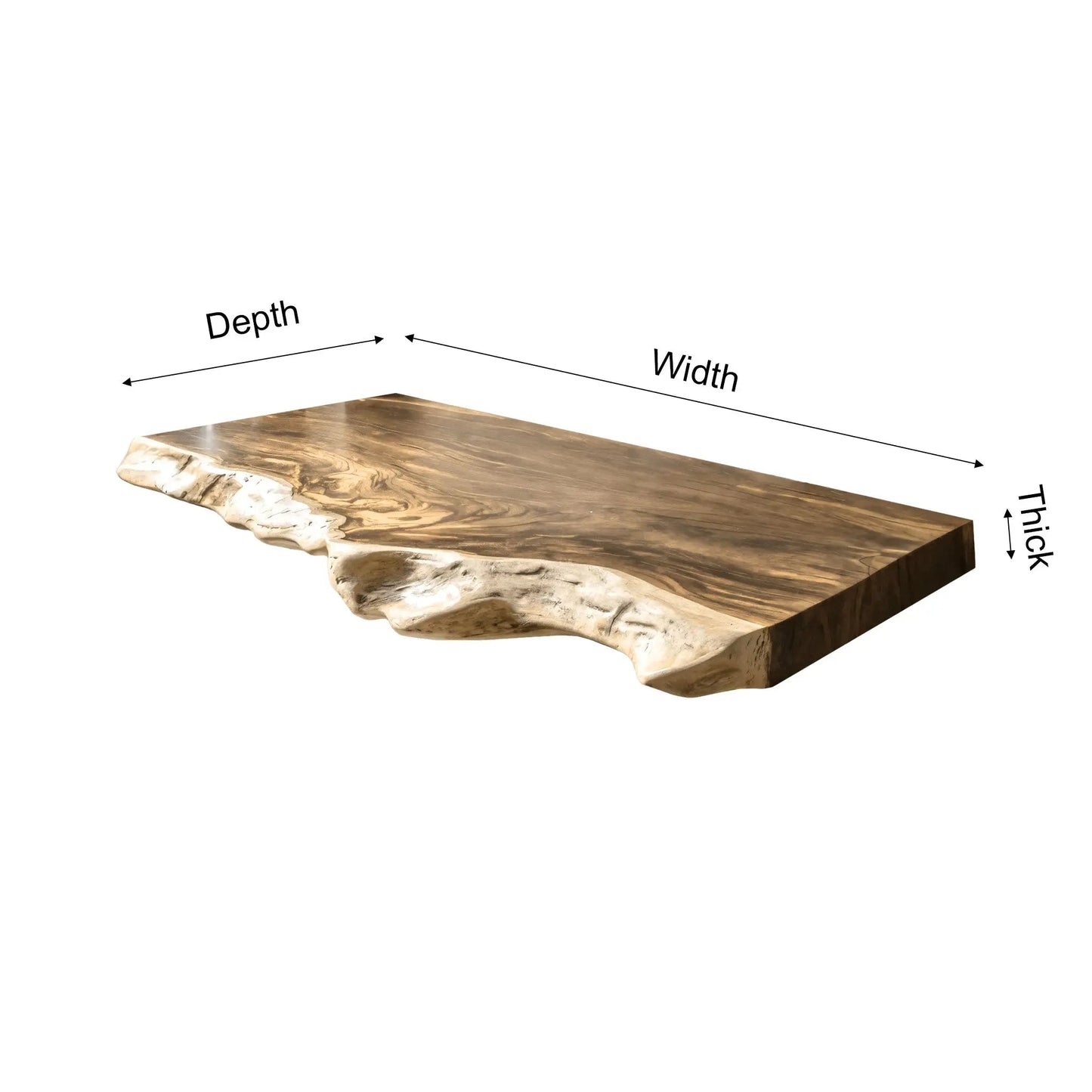 Solara Live Edge Solid Wood Floating Bathroom Vanity Kitchnce