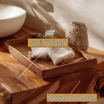 Solvane Live Edge Solid Wood Floating Bathroom Vanity Kitchnce