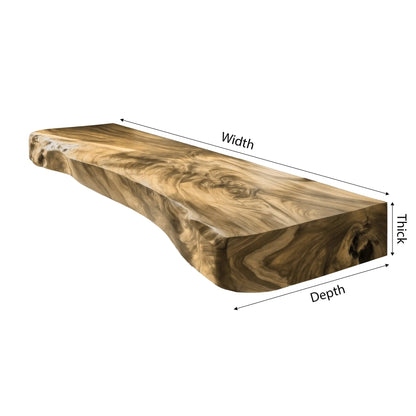 Solvane Live Edge Solid Wood Floating Bathroom Vanity Kitchnce