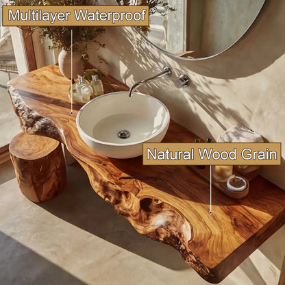 Solveth Live Edge Solid Wood Floating Bathroom Vanity SPA521936 Kitchnce