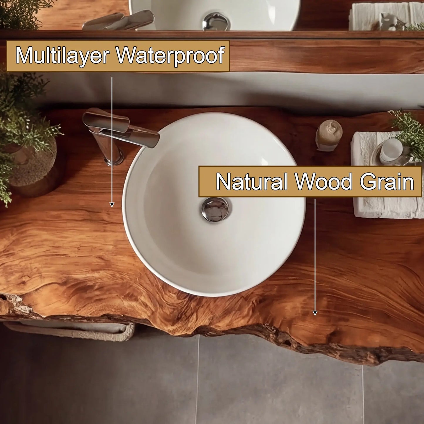 Solvian Live Edge Solid Wood Floating Bathroom Vanity SPA606606 Kitchnce