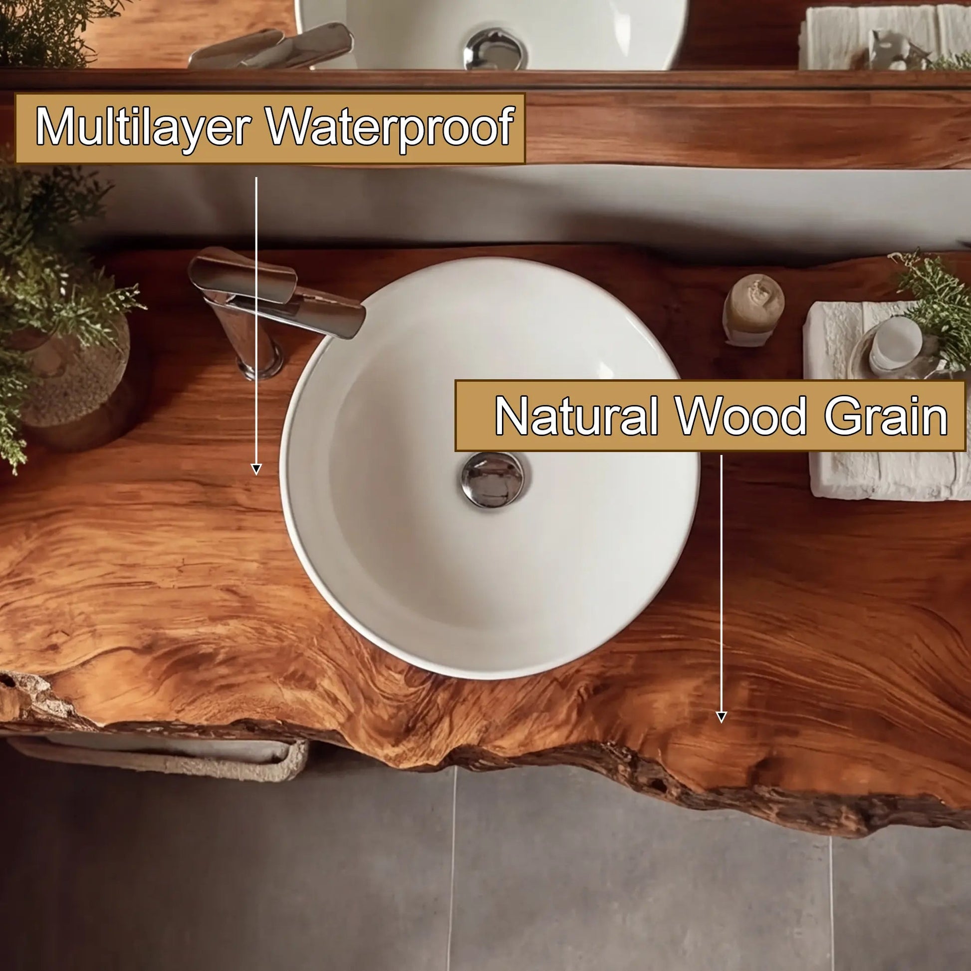 Solvian Live Edge Solid Wood Floating Bathroom Vanity SPA606606 Kitchnce