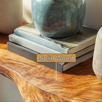 Solvra Live Edge Solid Wood Floating Shelf SPA235456 Kitchnce