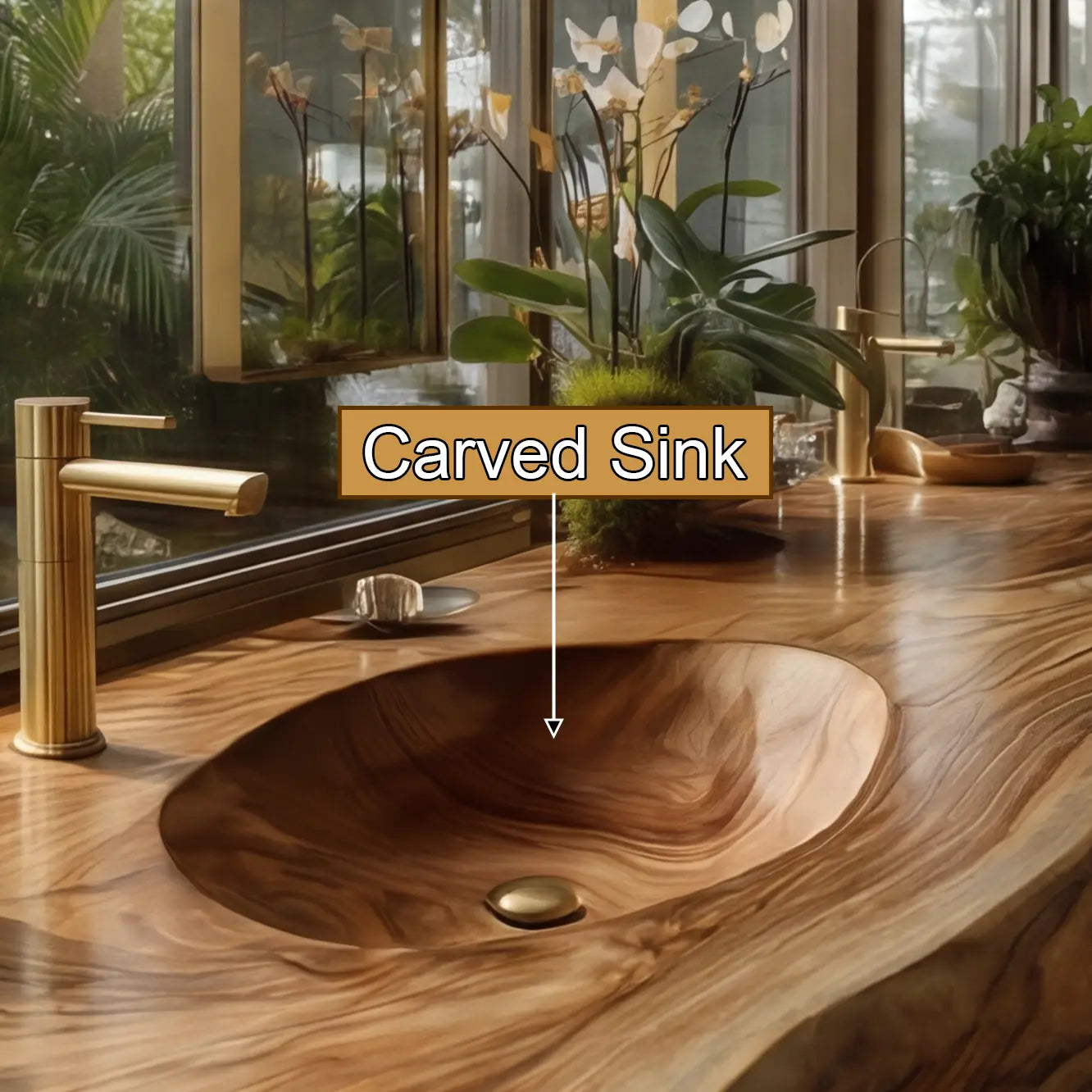 Solvren Live Edge Solid Wood Floating Bathroom Vanity with Integrated Sink SPA226266 Kitchnce
